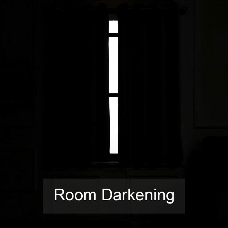 LA PALMA Thermal Insulated Blackout Darkening Grommet Living Room Curtains Window Drapes for Bedroom Pack of 2 Panels - Image 4